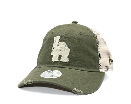 Damen Kappe New Era - MLB Distress Trucker 9TWENTY Trucker - LA Dodgers - New Olive