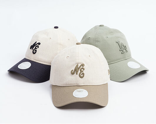 Damen Kappe New Era - Branded Linen 9TWENTY - Stone / New Olive