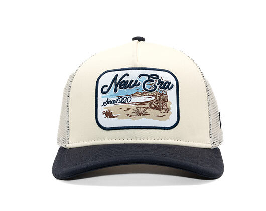 Kappe New Era - Branded Wild West Patch 9FORTY M-CROWN A-Frame Trucker - Cream / Navy