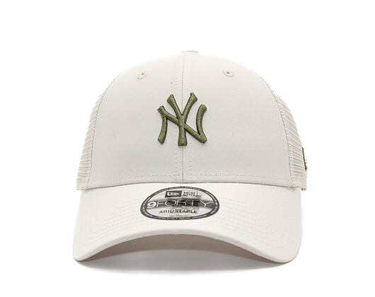 Kappe New Era - MLB Midi Homefield 9FORTY Trucker - NY Yankees - Stone / New Olive