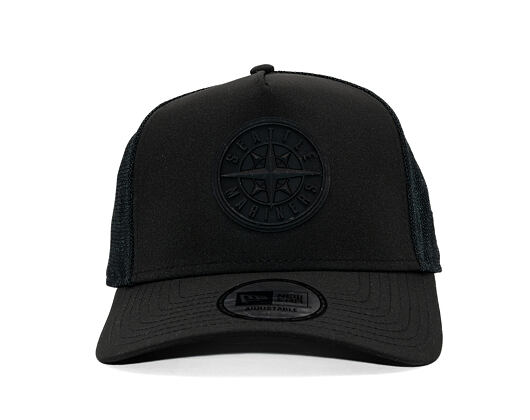 Kappe New Era - MLB Tech Pack 9FORTY A-Frame Trucker - Seattle Mariners - Black