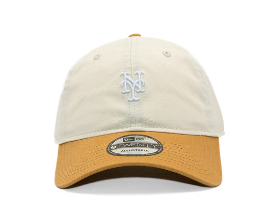 Kappe New Era - MLB Mini Logo Washed Contrast 9TWENTY - NY Mets - Cream / Dusted Ochre