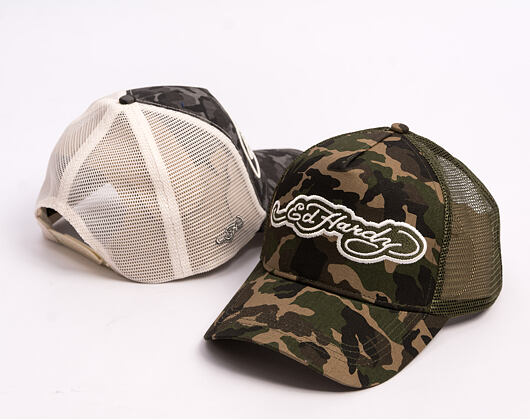 Kappe Ed Hardy - Embroidery Applique Cord 5 Panel Trucker Cap