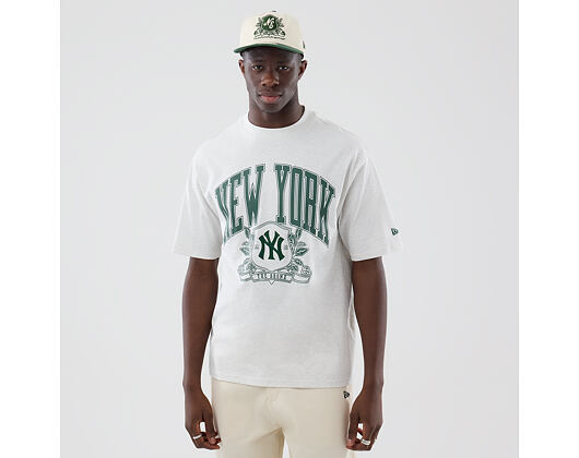 T-Shirt New Era - MLB Arch Graphic Oversized Tee - NY Yankees - Heather Grey