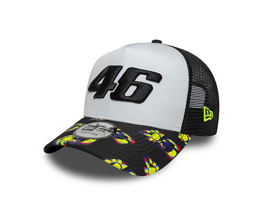 Kappe New Era - VR 46 Print Visor 9FORTY A-Frame Trucker - Black