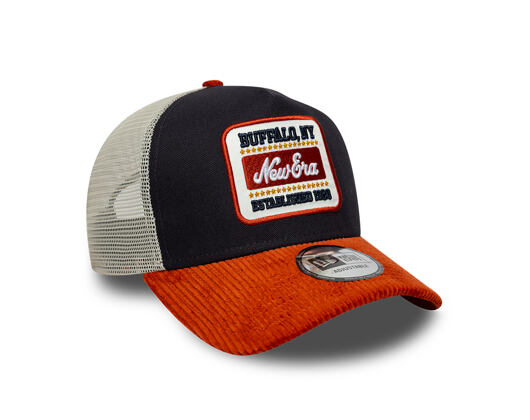 Kappe New Era - Branded Patch Cord 9FORTY A-Frame Trucker - Navy / Warm Flame