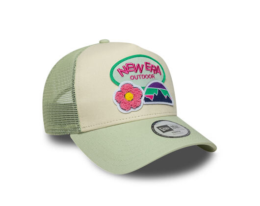 Kinder Kappe New Era - Branded Outdoor 9FORTY A-Frame Trucker - Cream / Soft Grass