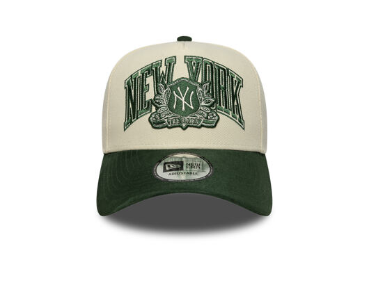 Kappe New Era - MLB Wordmark Suede 9FORTY A-Frame - NY Yankees - Cream / Cilantro Green