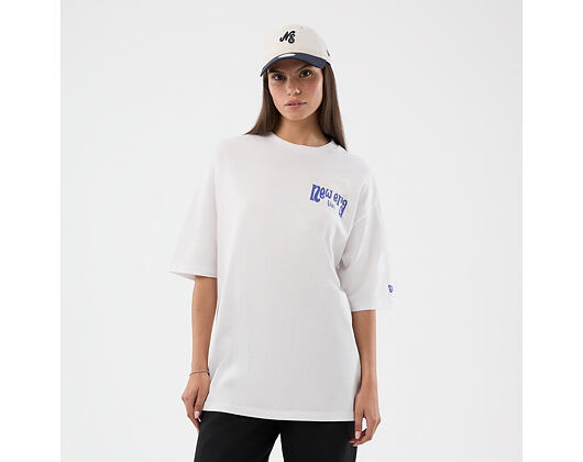 T-Shirt New Era - Branded PIzza Time Graphic Oversized Tee - White