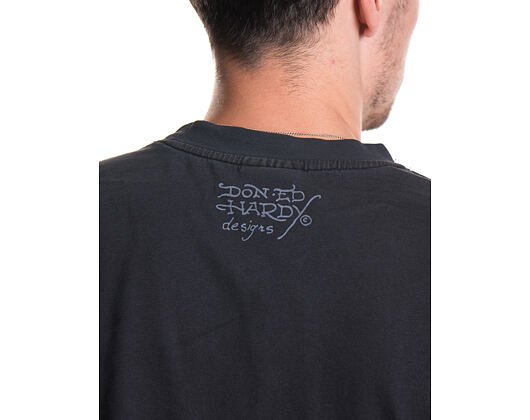 T-Shirt Ed Hardy - Mens New York City Diamante Tshirt - Black