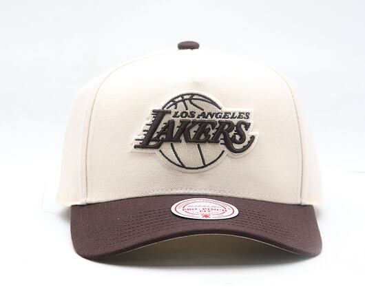 Kappe Mitchell & Ness - NBA Brown And Cream Pro Snapback - Los Angeles Lakers - Cream