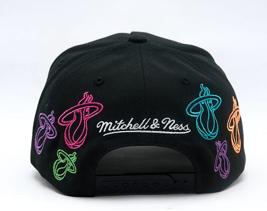 Kappe Mitchell & Ness - NBA 404 Club Neon Pro Snapback - Miami Heat - Black