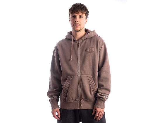 Pullover Champion - Washed Brown Hoodie Full Zip Sweatshirt