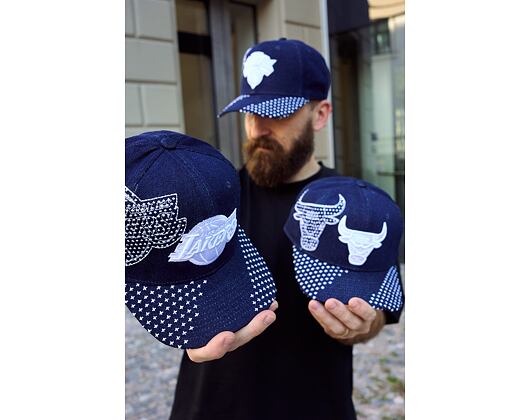 Kappe Mitchell & Ness - NBA Run Stitch Pro Snapback - Chicago Bulls - Blue