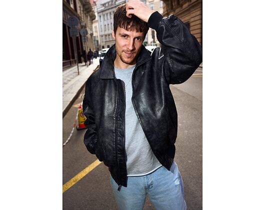 Jacke Karl Kani - Signature PU Leather Bomber Jacket - Black