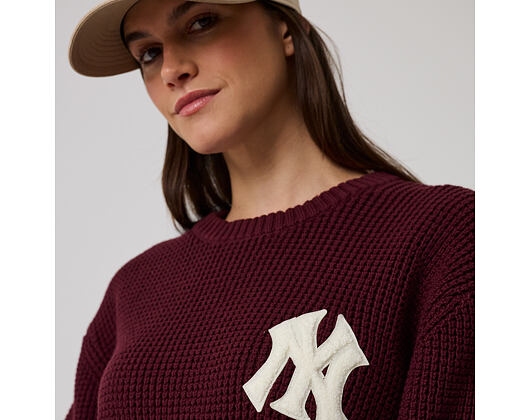 Pullover New Era - MLB Waffle Knit Crew - NY Yankees - Maroon