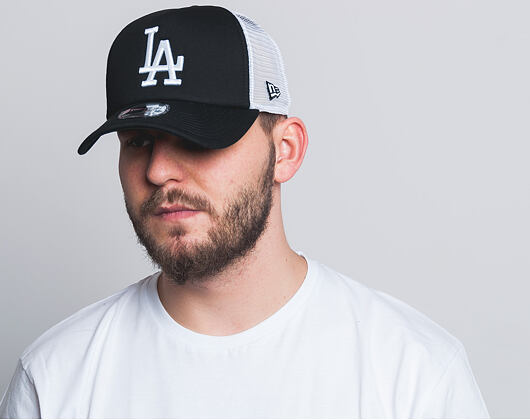 Kappe New Era - MLB Clean 9FORTY Trucker - LA Dodgers - Black / White