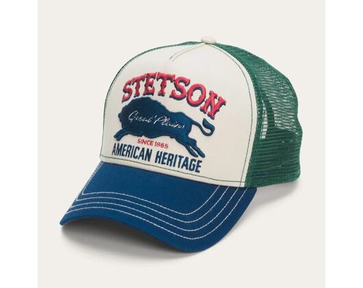 Kappe Stetson Trucker Cap Great Plains 7751152 Geen/Stone/Blue