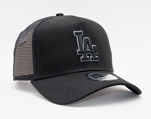 Kappe New Era - MLB Black on Black 9FORTY Trucker - LA Dodgers - Black