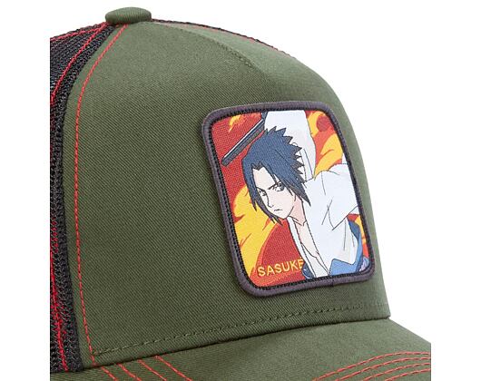 Kappe Capslab Trucker - Naruto - Sasuke - Olive Green