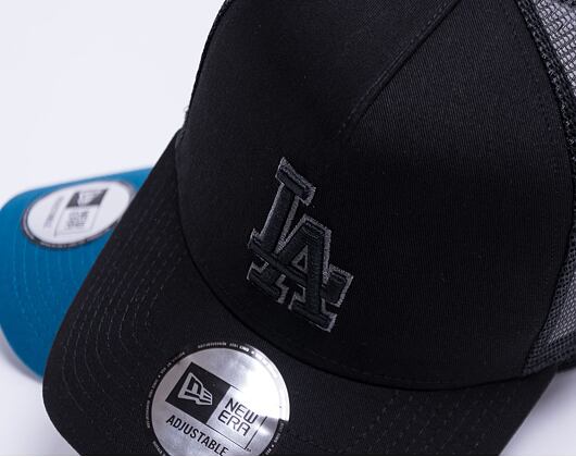 Kappe New Era - MLB Black on Black 9FORTY Trucker - LA Dodgers - Black
