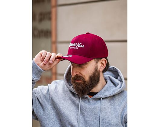 Kappe Mitchell & Ness - Branded Pinscript Classic Red - Burgundy / White