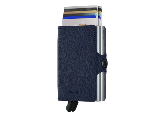 Geldbörse Secrid Twinwallet Vegetable Tanned Navy-Silver