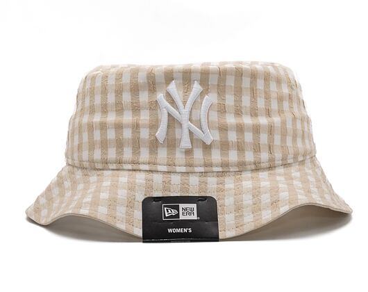 Damen Bucket Mütze New Era MLB Womens Gingham Tapered Bucket - NY Yankees - Stone