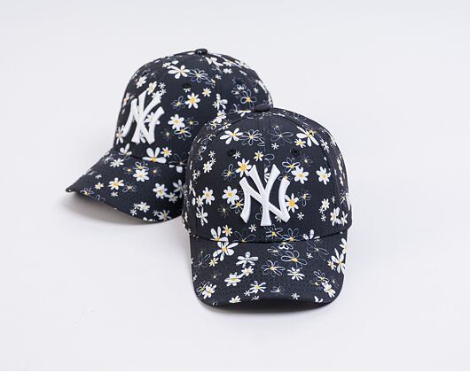 Kinder Kappe New Era 9FORTY Kids MLB All Over Print Daisy - NY Yankees - Black / White