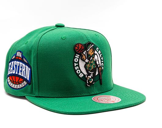 Kappe Mitchell & Ness NBA Conference Patch Snapback Boston Celtics Grün