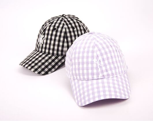 Damen Kappe New Era 9TWENTY MLB Womens Gingham  - NY Yankees - Pastel Lilac / White