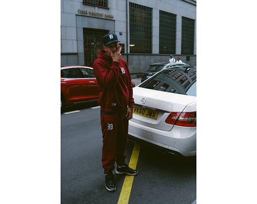 Pullover New Era League Essentials Oversized Hoody Detroit Tigers Cardinal / Optic White