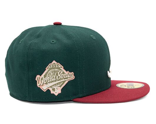 Kappe New Era 59FIFTY MLB "Leaf Drop" WS Patch Atlanta Braves Green / White