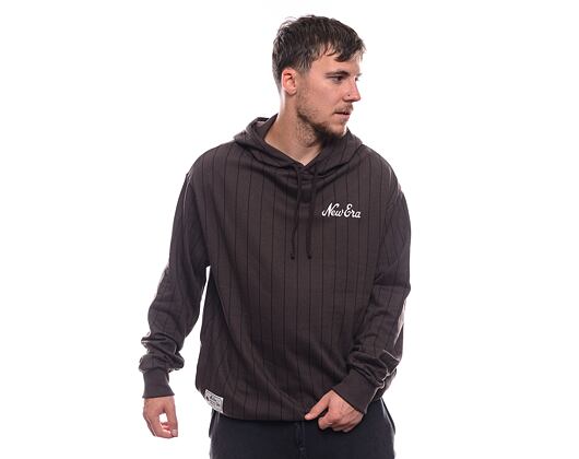 Pullover New Era Pinstripe Oversized Hoody Dark Brown / Black