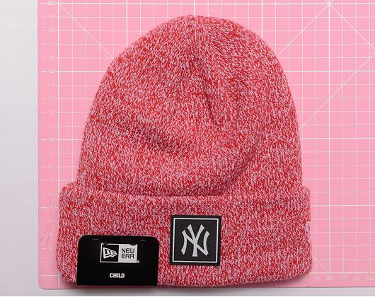 Kinder Mütze New Era MLB Kids Team Cuff Beanie - NY Yankees - Heather Scarlet / Off White