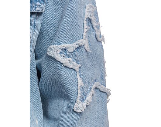 Jacke Karl Kani OG Paintsplatter Denim Trucker Jacket Bleached blue/white