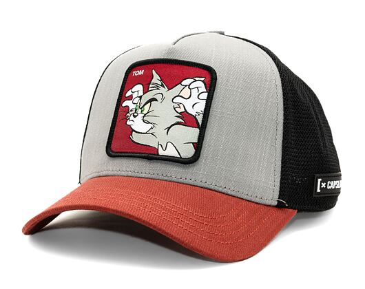 Kappe Capslab Tom and Jerry Trucker - Scary Tom - Grau / Schwarz / Braun