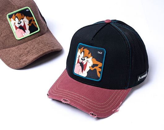 Kappe Capslab - Trucker Looney Tunes Trucker Abgenutzt Taz - Schwarz / Sand / Rot