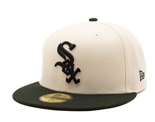 Kappe New Era 59FIFTY MLB Chicago White Sox Retro - Creme Weiß / Schwarz
