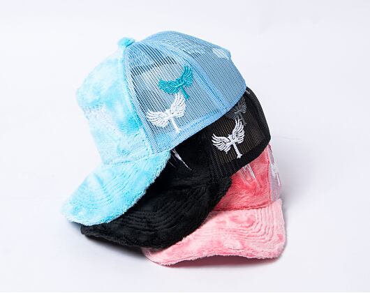 Kappe Reflection Luxury Fuzzy Trucker - Satin Black / White