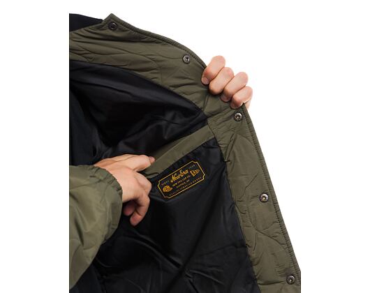 Jacke New Era - Quilted Coaches Jacket - New Olive / White