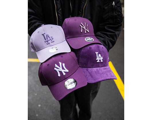 Kappe New Era - 9FORTY MLB Cord - LA Dodgers - Purple / White