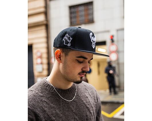 Kappe Mitchell & Ness - Evergreen Black/White Snapback - Milwaukee Bucks - Black