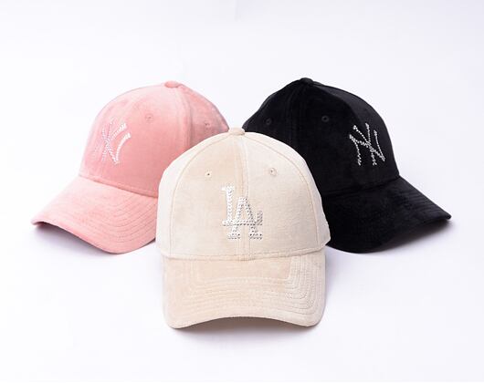 Damen Kappe New Era - 9FORTY Womens MLB Velour Diamante - LA Dodgers - Stone