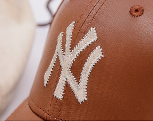 Kappe New Era - MLB Image Drop - Leather 9FORTY - NY Yankees - Brown / White