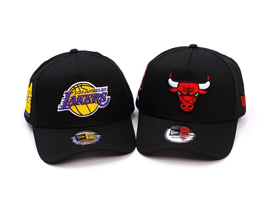 Kappe New Era - NBA Side Patch 9FORTY A-Frame - Chicago Bulls - Black