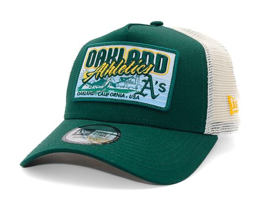Kappe New Era - MLB City Patch 9FORTY Trucker - Oakland Athletics - Dark Green