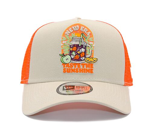 Kappe New Era - Summer Patch 9FORTY Trucker - Stone / Orange