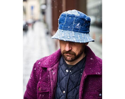 Kangol Hut - Denim Mashup Bucket - Mittelblau