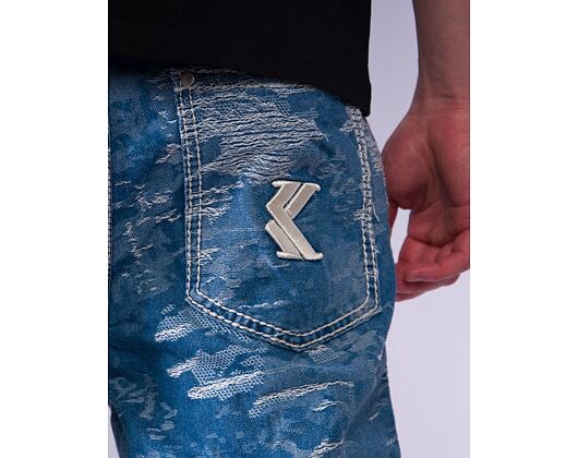 Hose Karl Kani - Og K Distress Camo Five Pocket Denim - medium blue